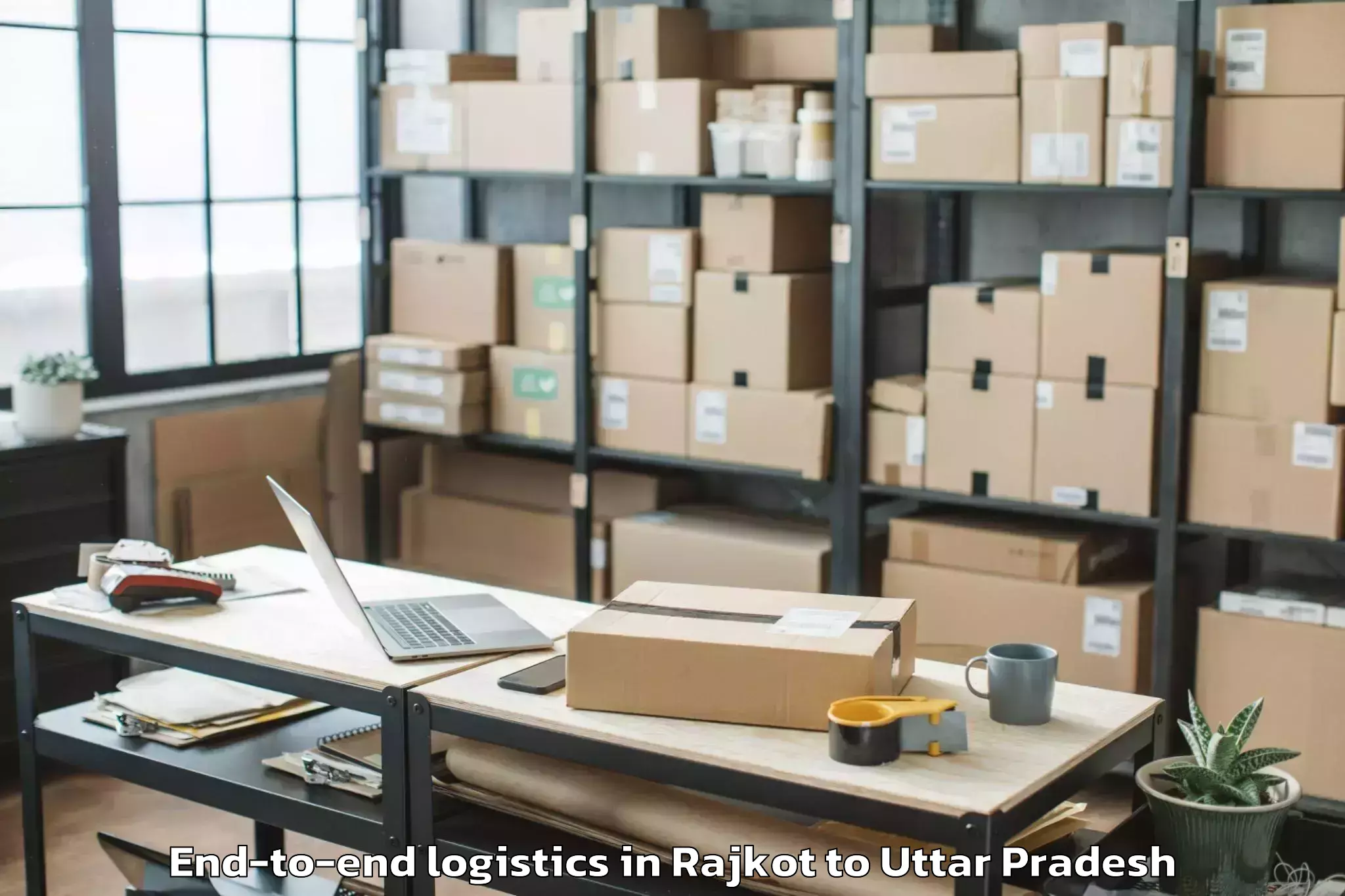 Leading Rajkot to Etmadpur End To End Logistics Provider